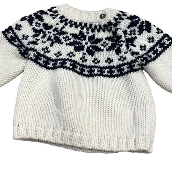 Petit Bateau Nordic Pattern Baby Sweater 6m/67cm - Picture 3 of 5